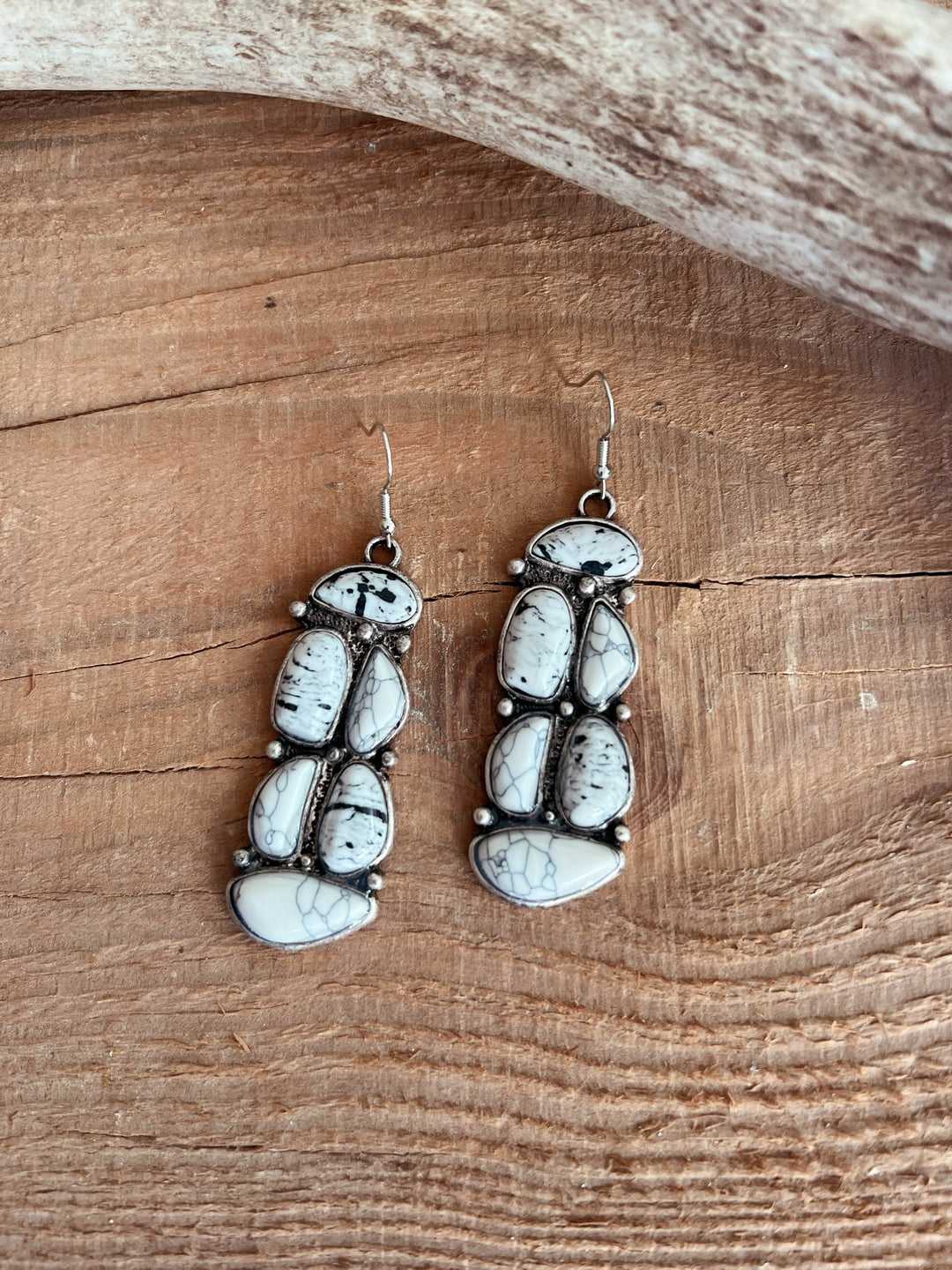 6 Stone Navajo Inspired Cluster Earrings - 2 Colors*