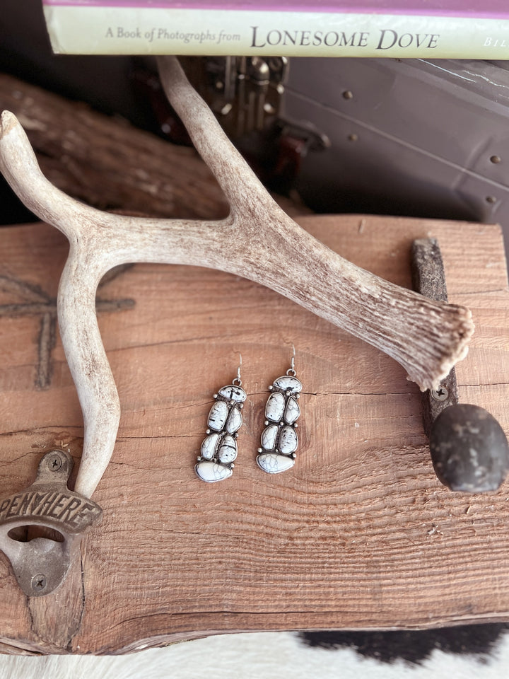 6 Stone Navajo Inspired Cluster Earrings - 2 Colors*
