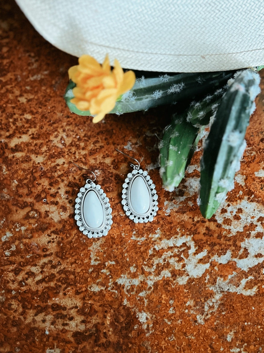 White Turquoise Earrings | gussieduponline