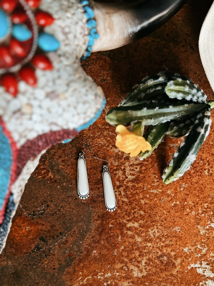 White Turquoise Stone Dangle Earring | gussieduponline