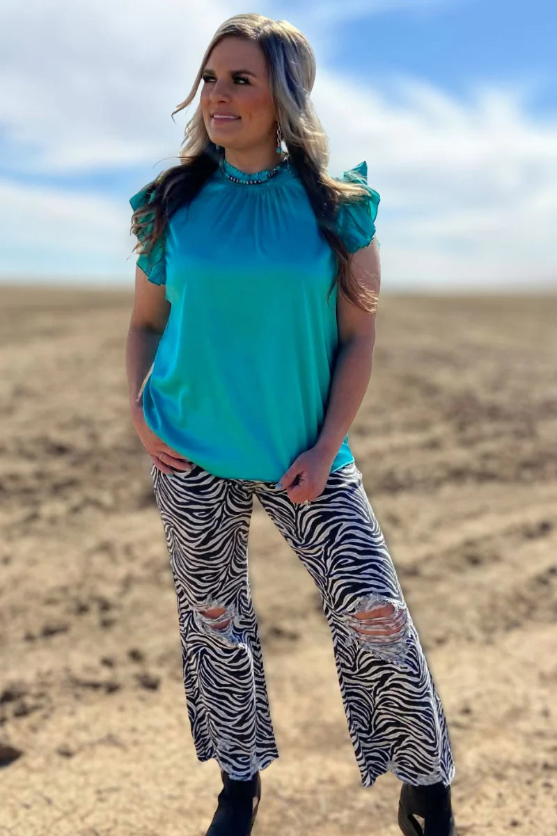 Sterling Kreek Turquoise Babydoll Top