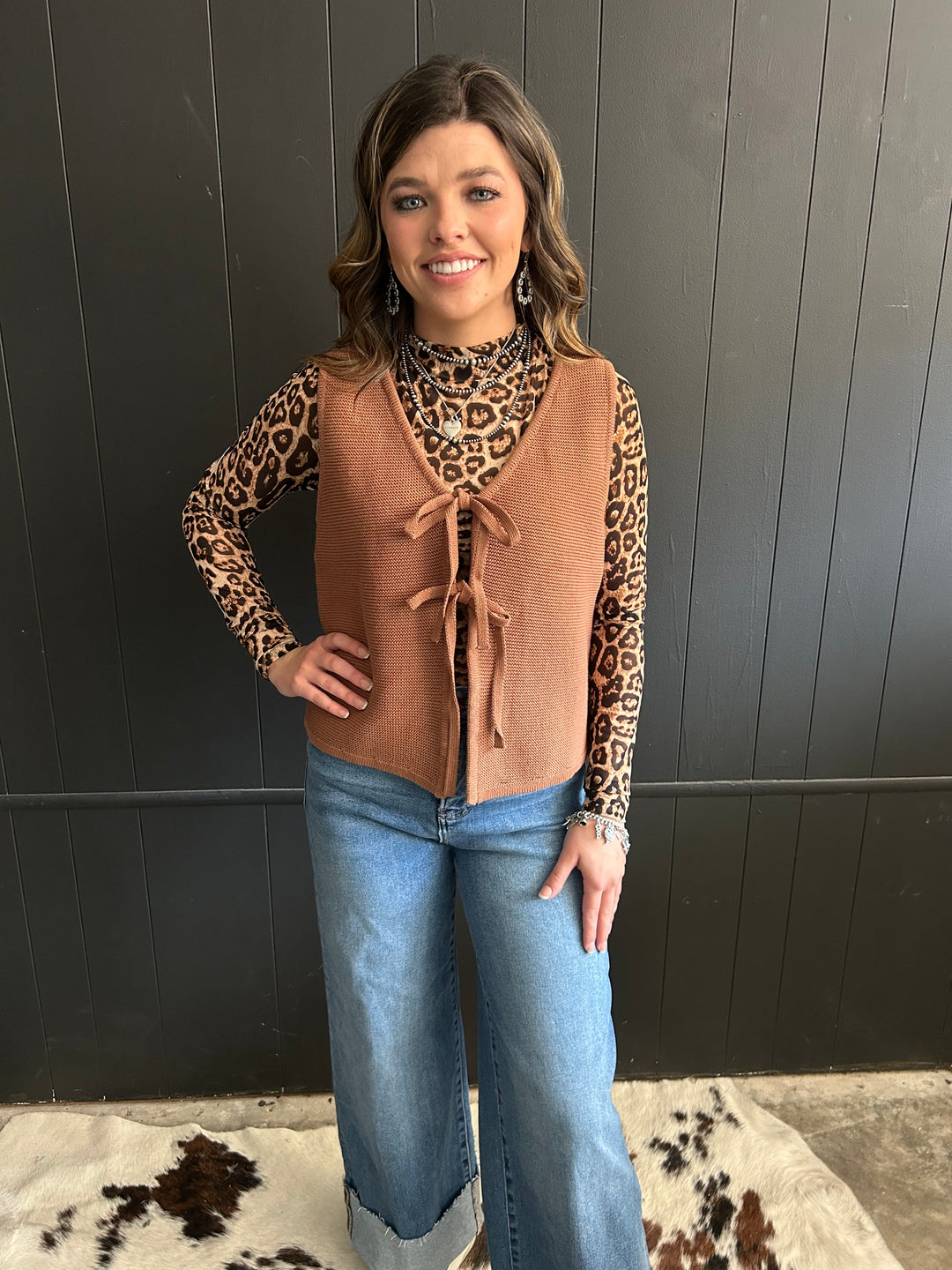 Madfit Front Tie Sweater Vest- 2 Colors