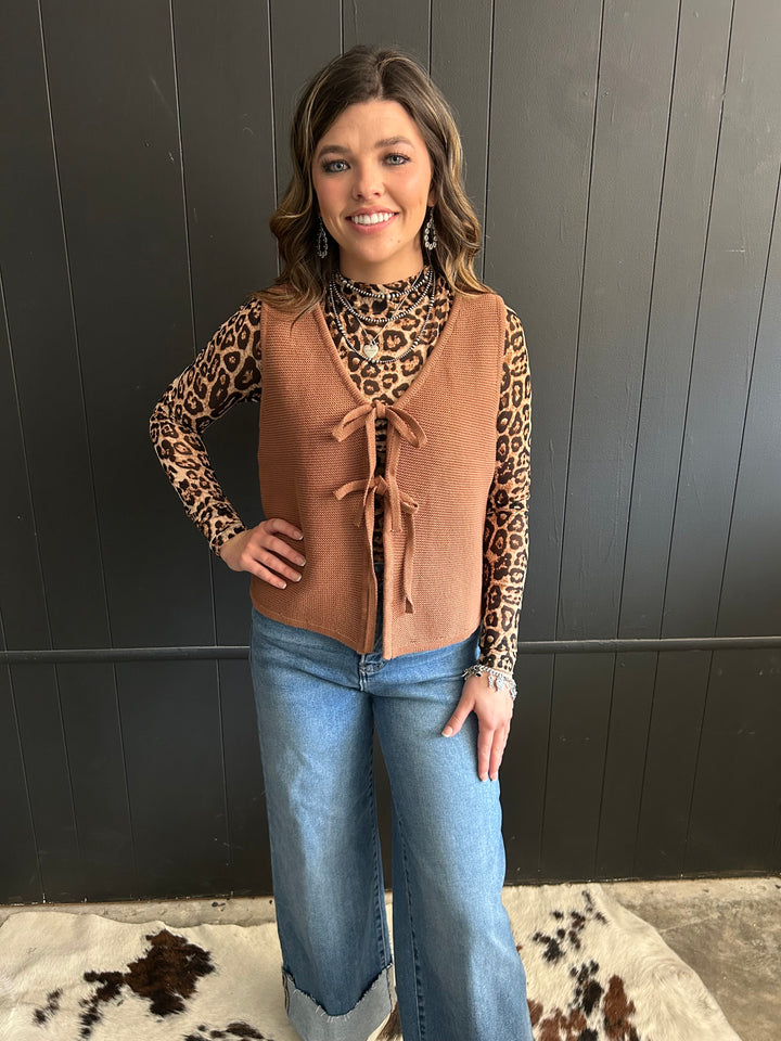 Madfit Front Tie Sweater Vest- 2 Colors