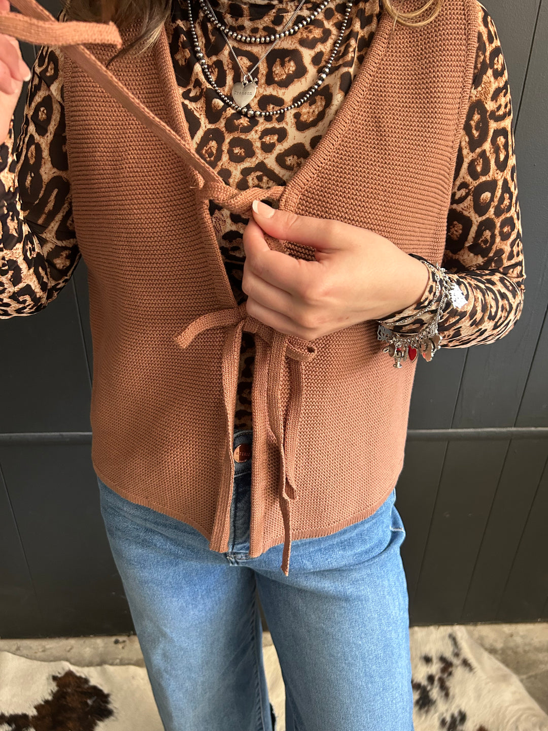 Madfit Front Tie Sweater Vest- 2 Colors