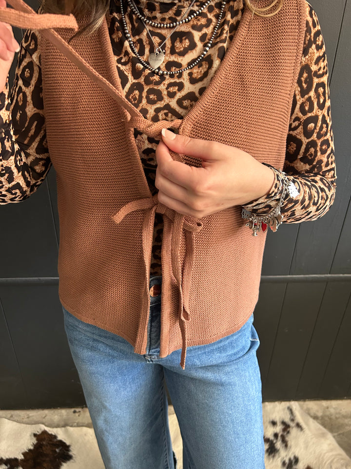 Madfit Front Tie Sweater Vest- 2 Colors