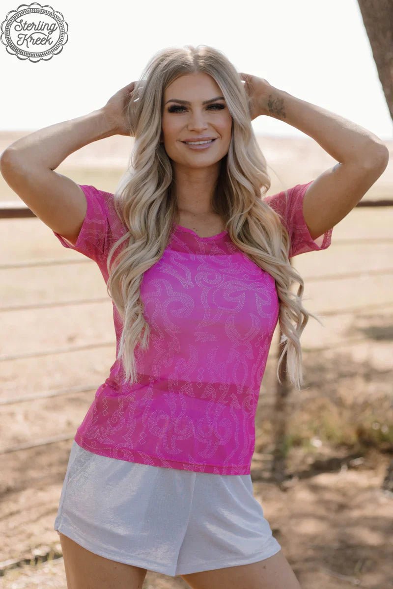 PLUS Sterling Kreek Let's Go Girls Mesh Top | gussieduponline