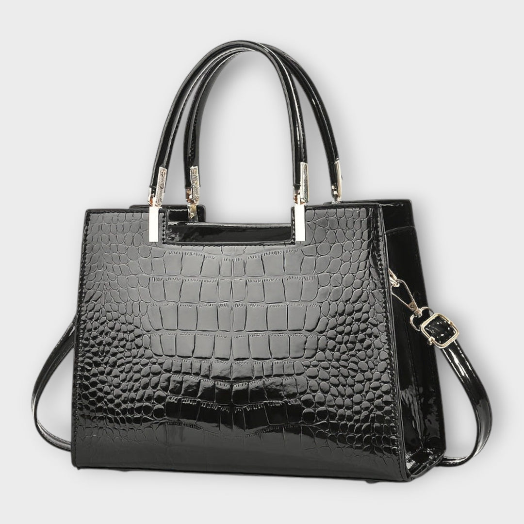 Olivia - Glossy Crocodile Pattern Handbag