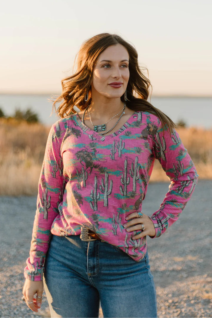 Sterling Kreek Blush & Broncs Top