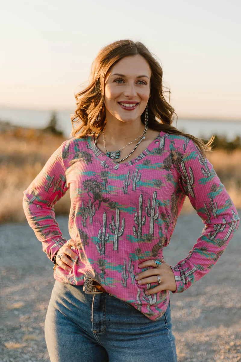 Sterling Kreek Blush & Broncs Top