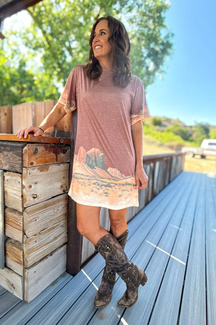 Sterling Kreek Desert Clay T-Shirt Dress