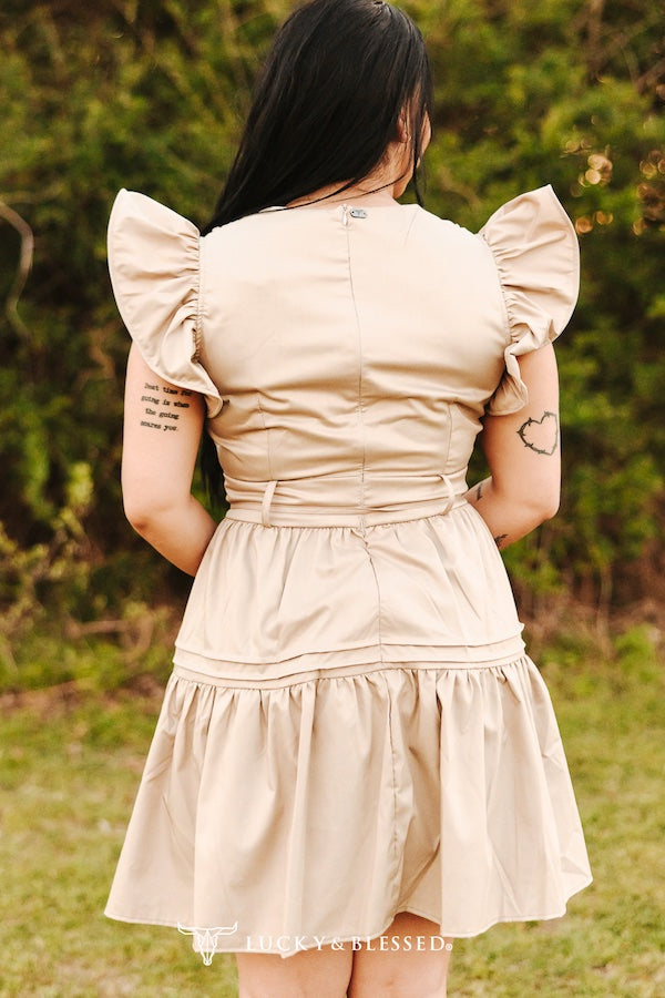 L&B Short Sleeve Ruffle Dress - 2 Colors