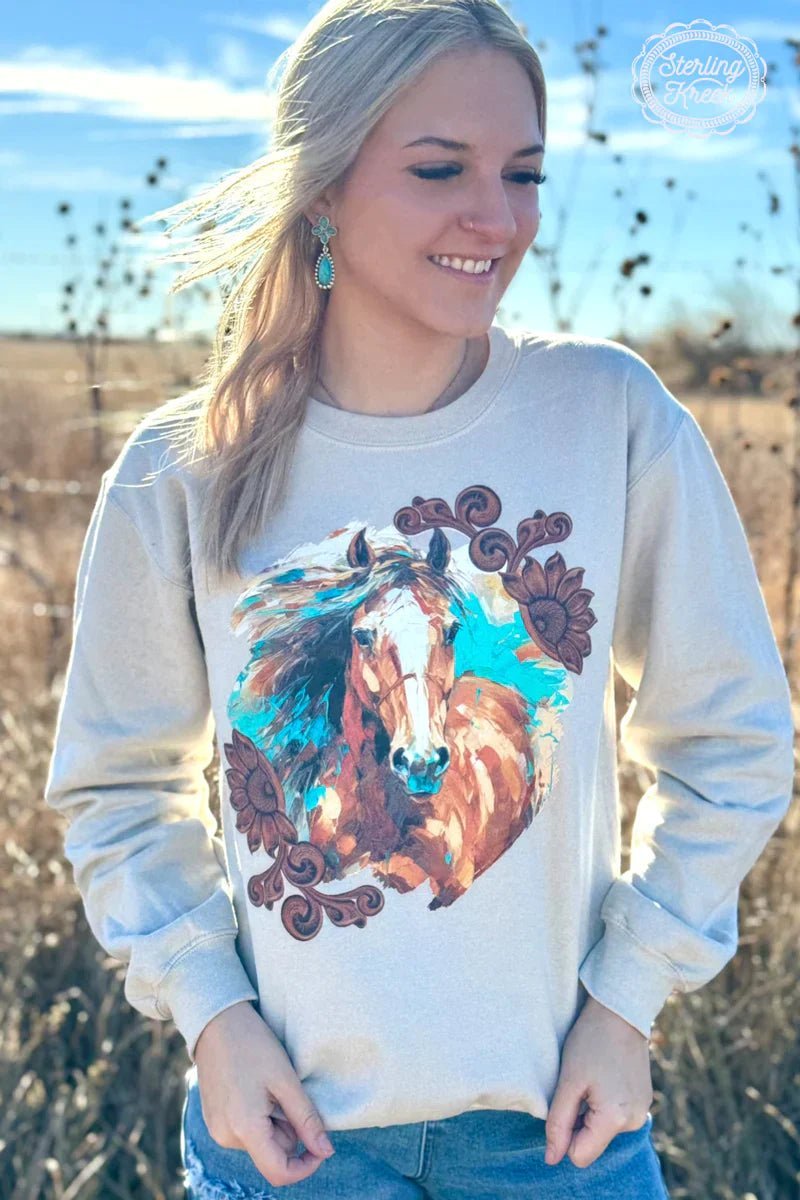 Plus Painted Pony Sweater | gussieduponline