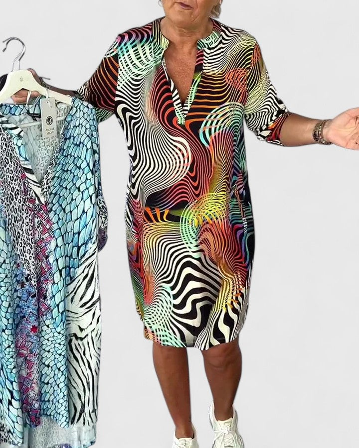 Helinae | Sophisticated V-Neck Dress