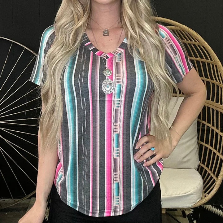 Plus Serape City Heart Top | gussieduponline