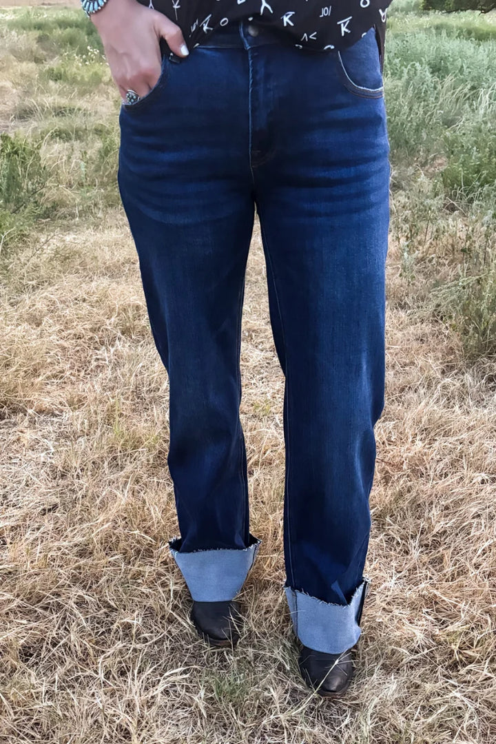 SK Cuffed Straight Leg Jeans