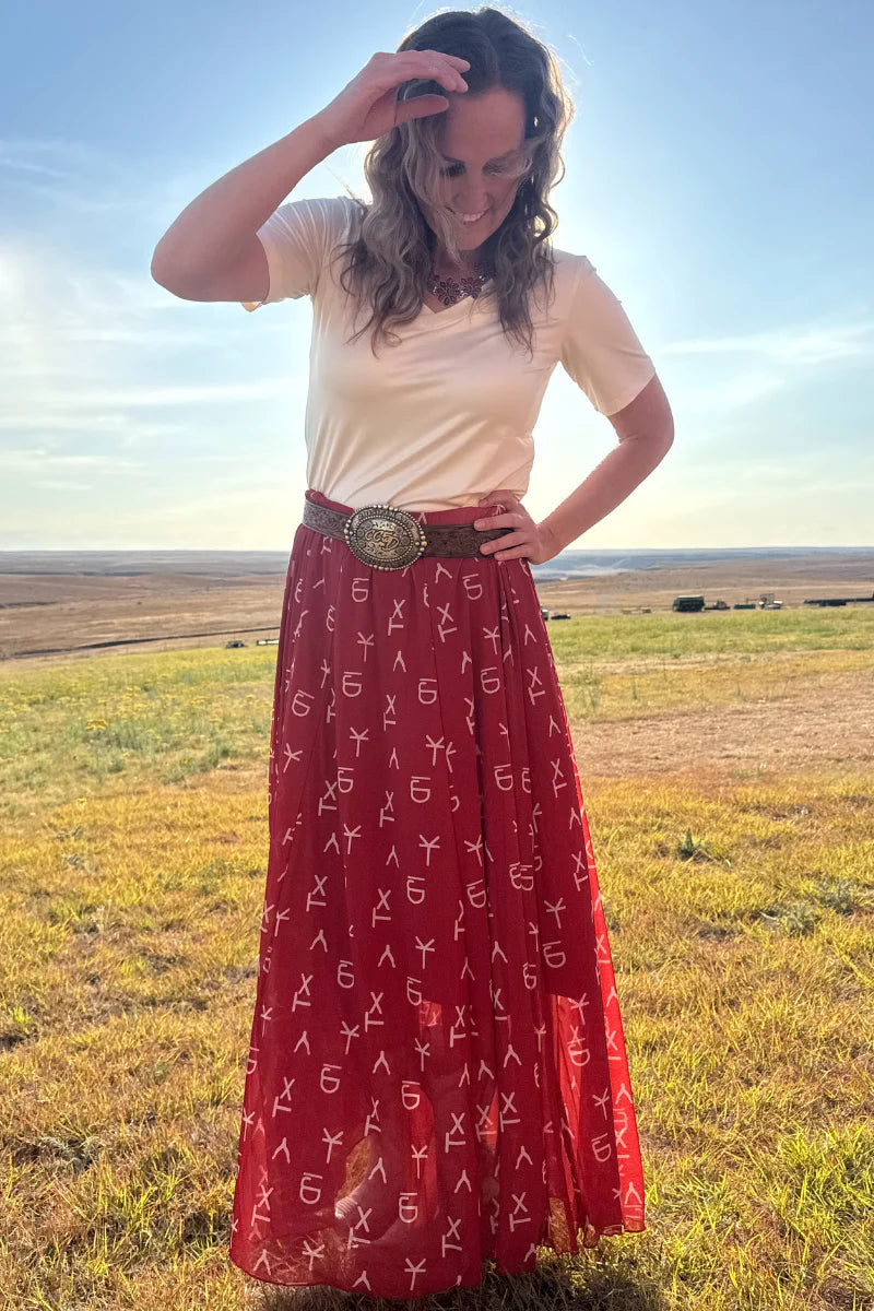 Sterling Kreek Red Dirt Branded Maxi Skirt