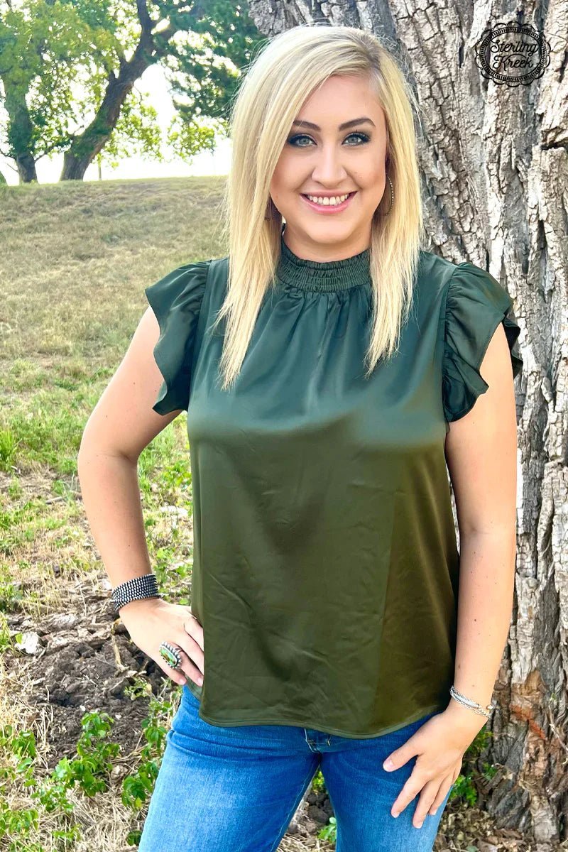 PLUS Hunter Green Babydoll Top | gussieduponline