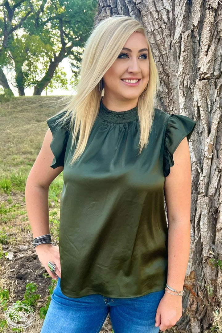 PLUS Hunter Green Babydoll Top | gussieduponline
