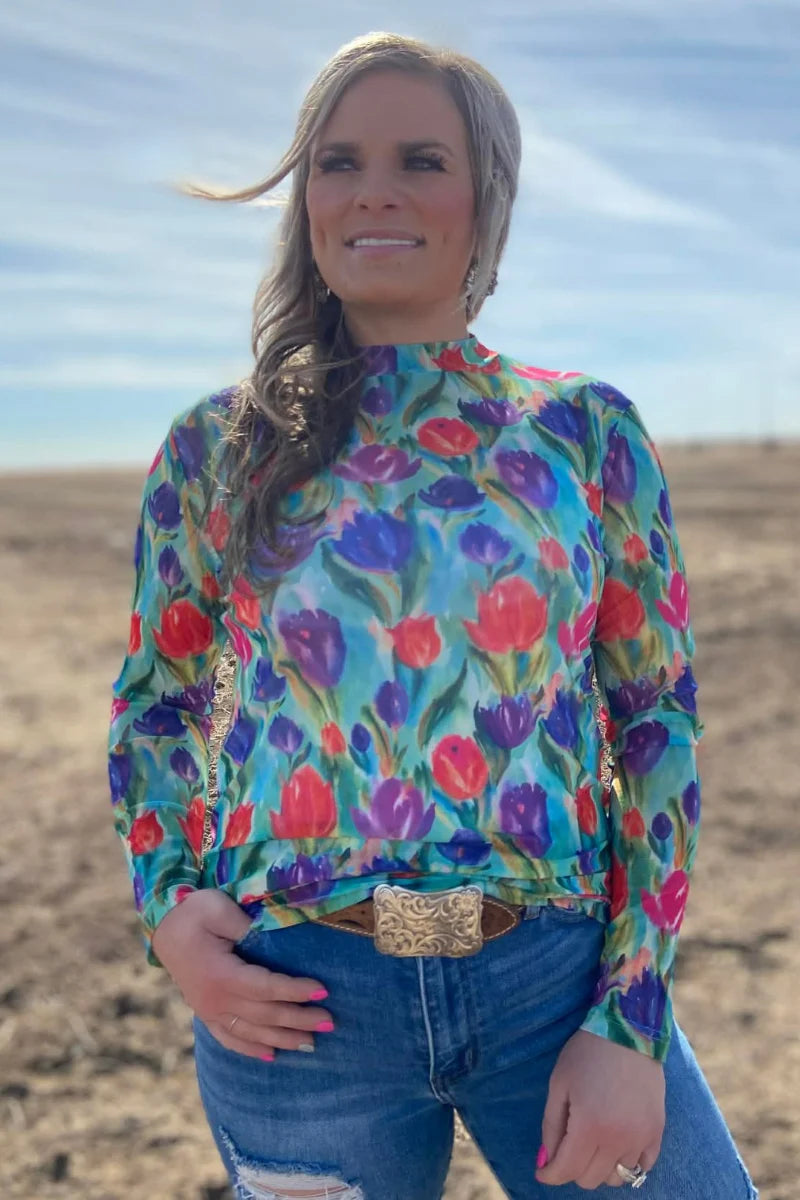 Sterling Kreek Tulip Trail Mesh Top