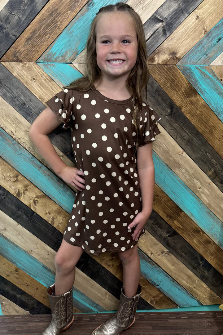 KIDS Sterling Kreek Mocha Dot Dress