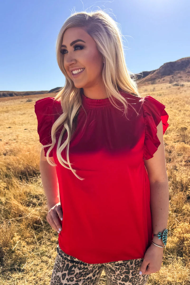 Sterling Kreek Red Babydoll Top