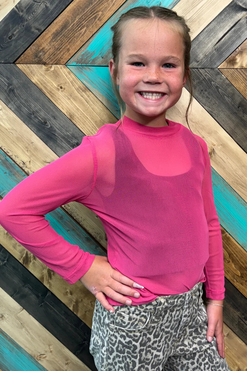 KIDS Meshed Out Pink Top