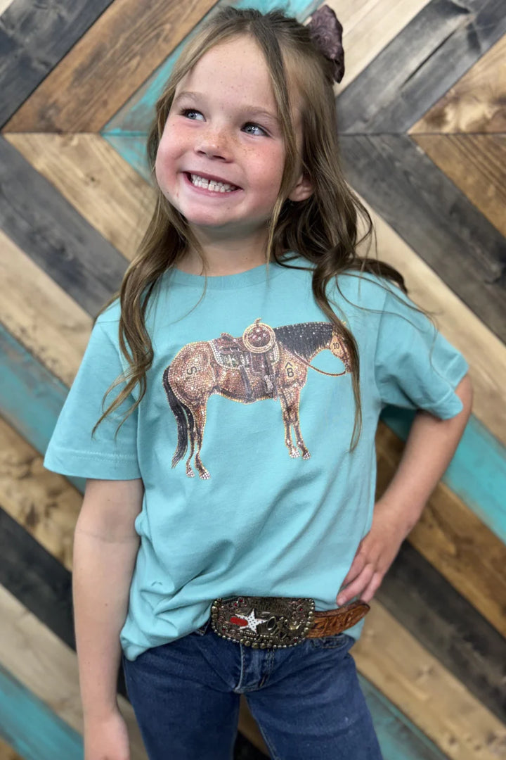 KIDS Rhinestone Cowhorse Tee