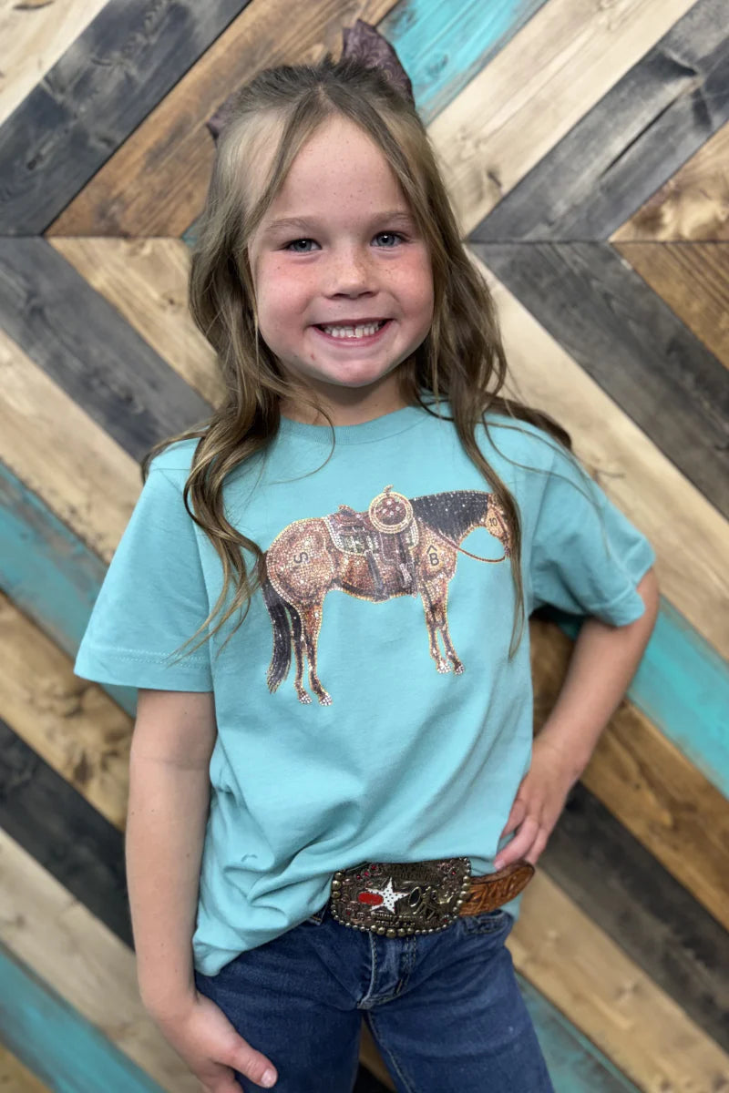 KIDS Rhinestone Cowhorse Tee