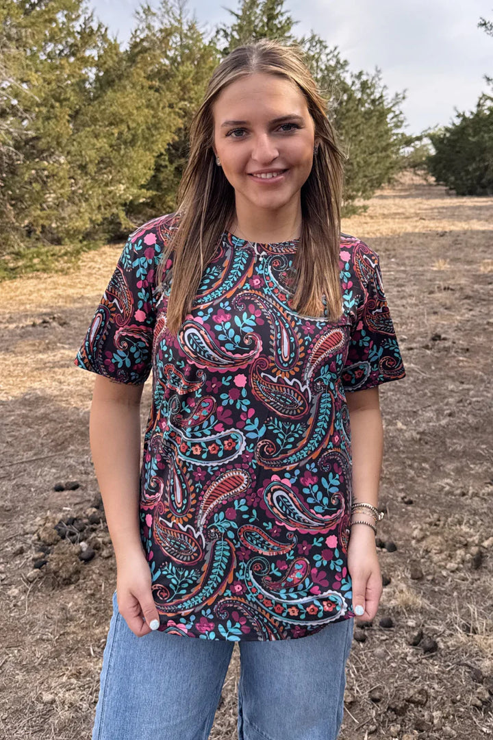 Sterling Kreek Painted Night Paisley Top