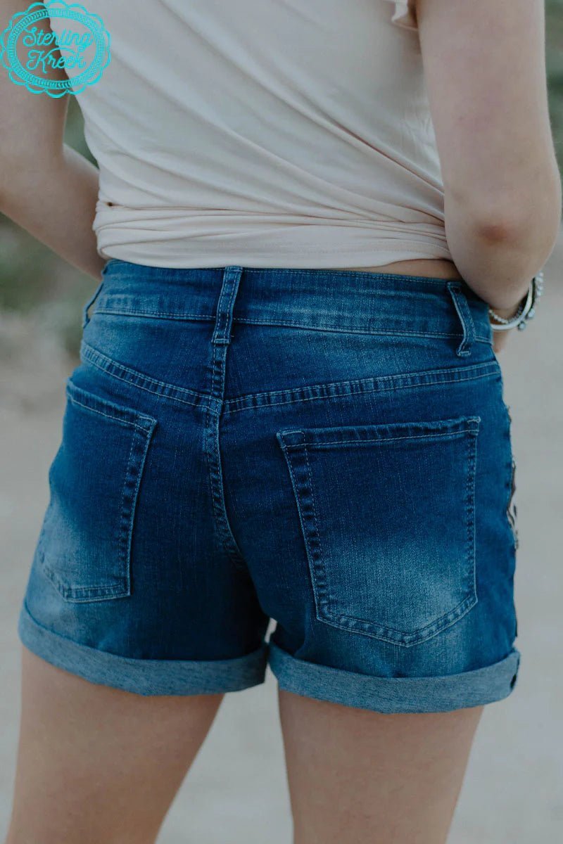PLUS Sterling Kreek Patched Up Western Shorts | gussieduponline