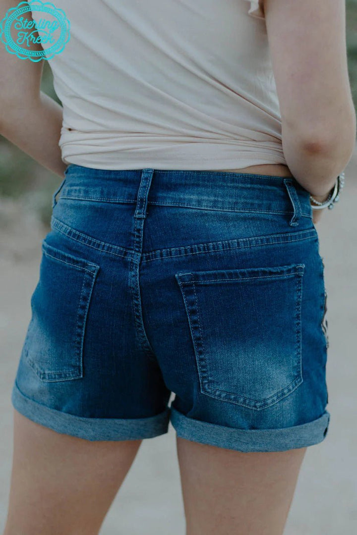 PLUS Sterling Kreek Patched Up Western Shorts | gussieduponline