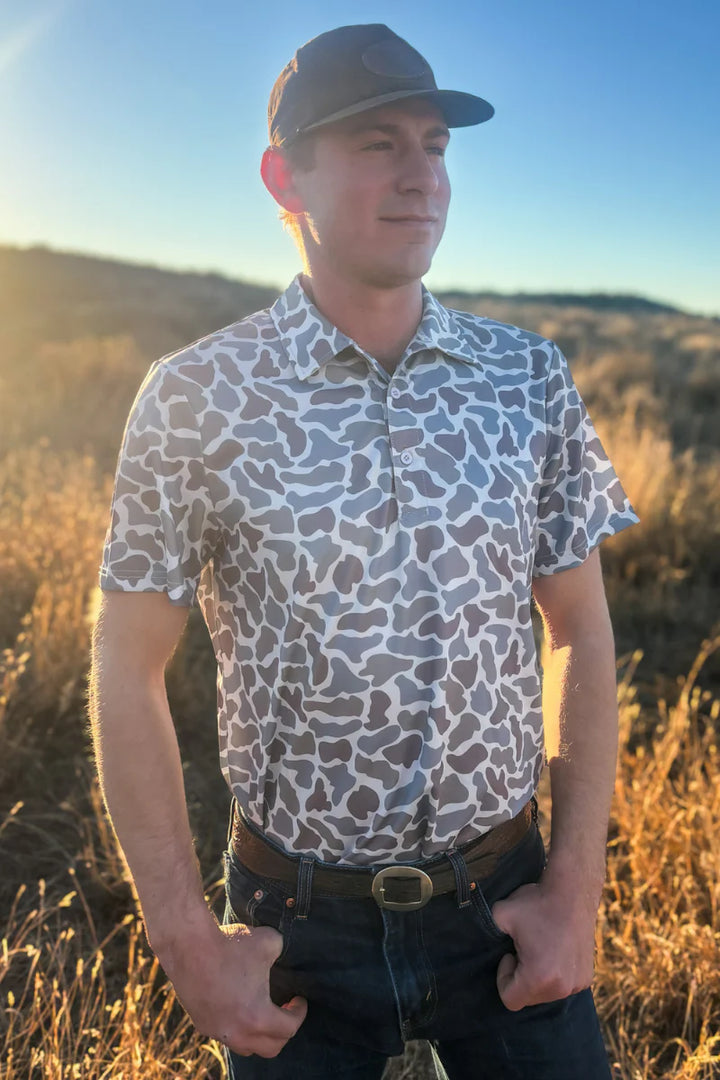 Mens Sterling Kreek Camo Scout Polo