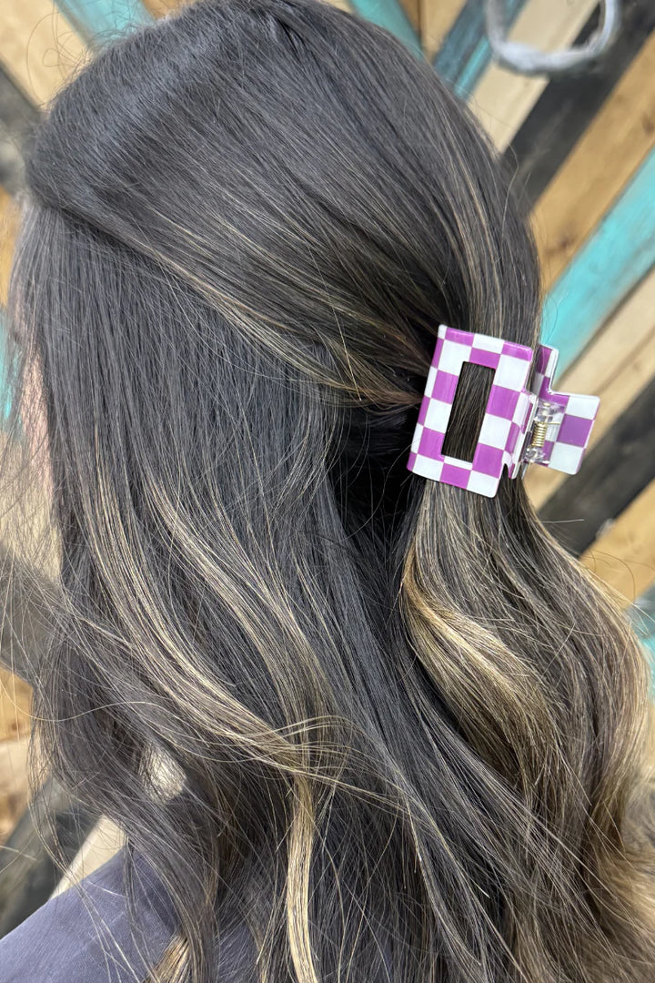 MINI Sterling Kreek Checked Funky Purple Clip