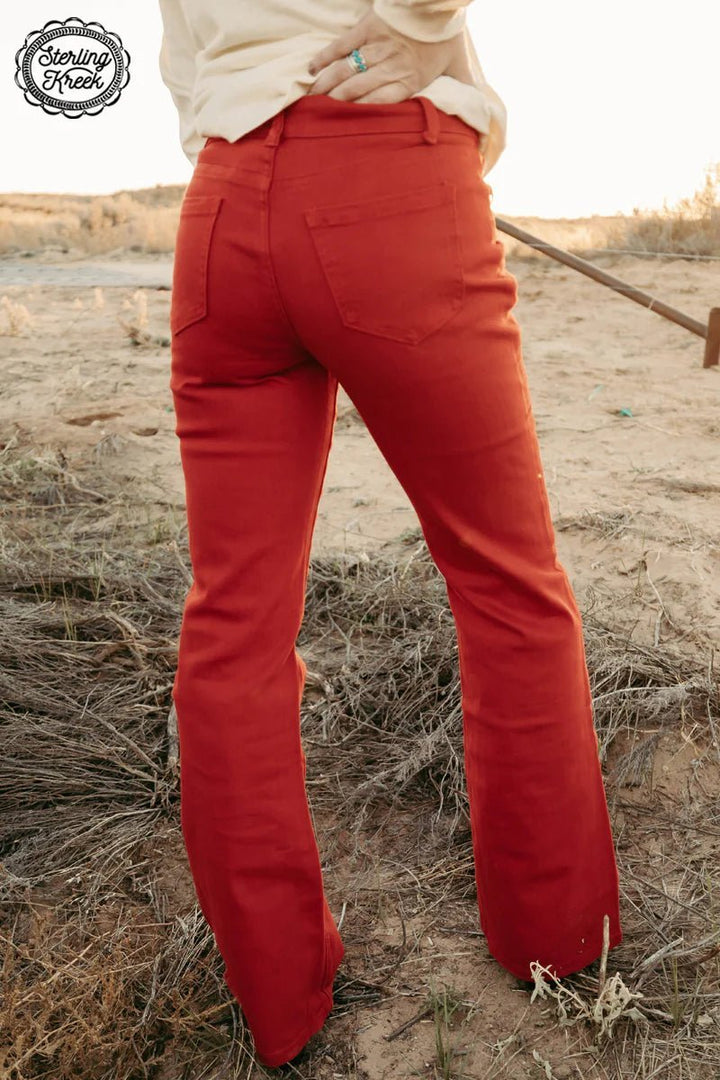 Walking West Denim Red Long | gussieduponline