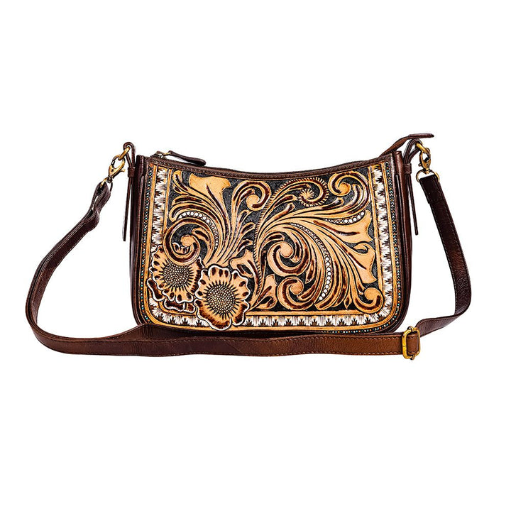 Whitley Way Hand Tooled Bag | gussieduponline