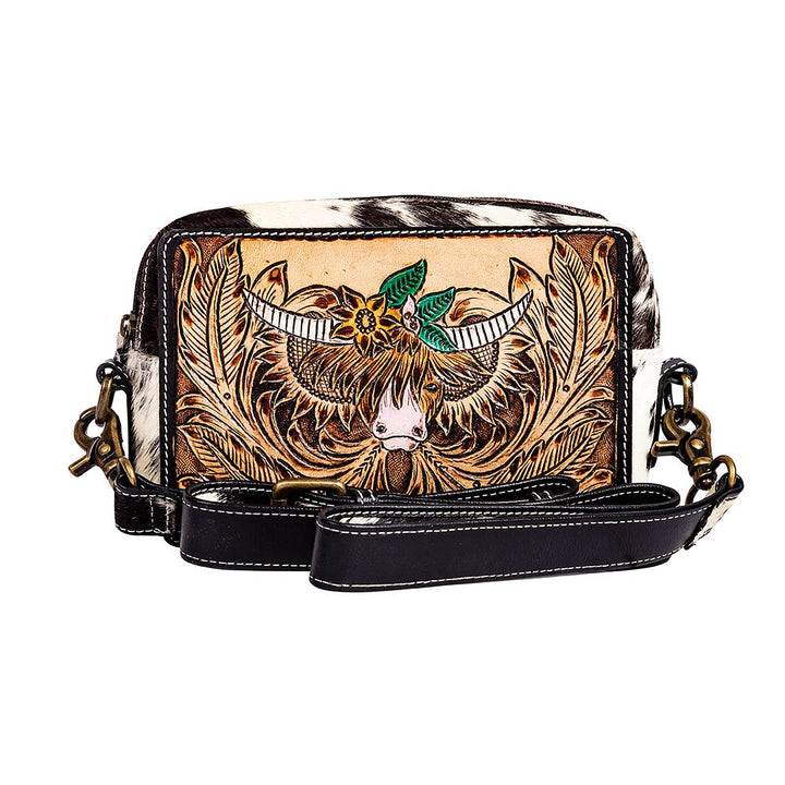 Bloomin' Steer Hand-tooled Leather Bag | gussieduponline
