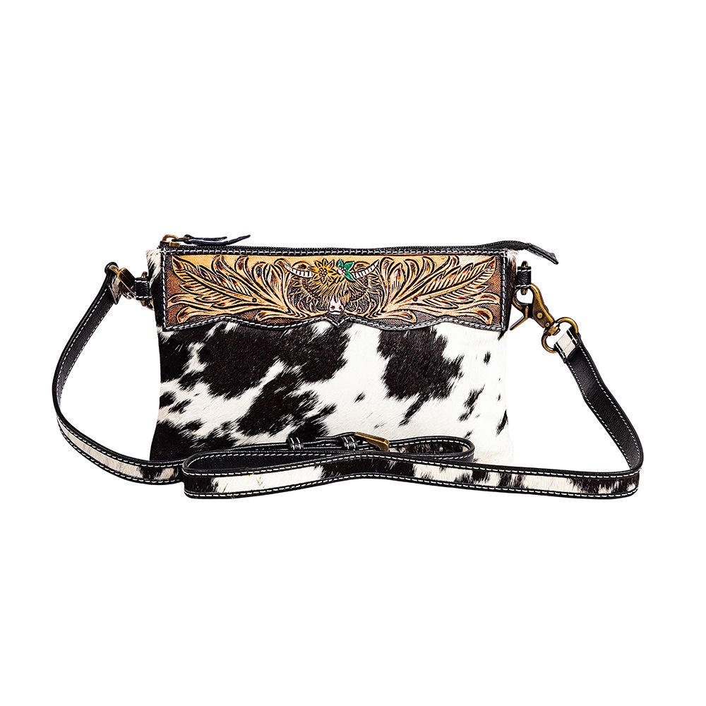 Bloomin' Steer Hand-tooled Clutch Bag | gussieduponline