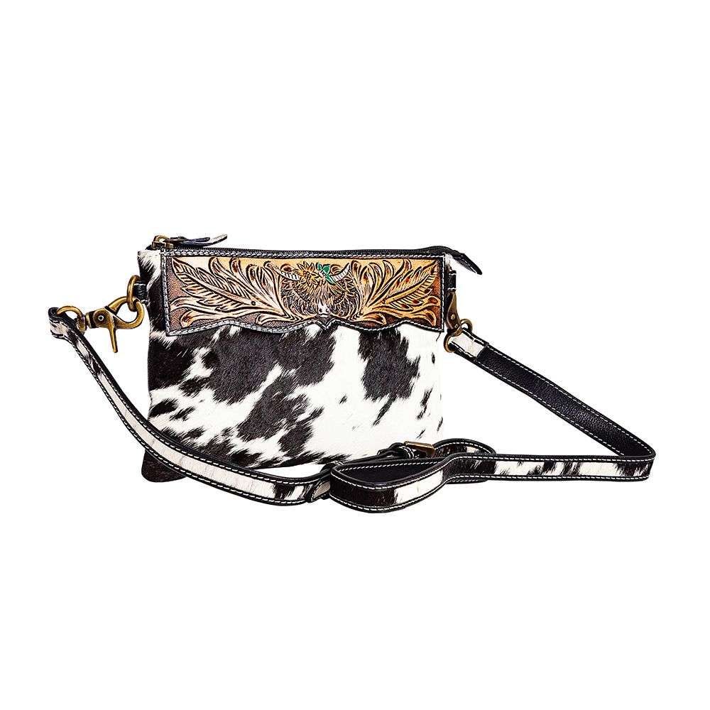 Bloomin' Steer Hand-tooled Clutch Bag | gussieduponline