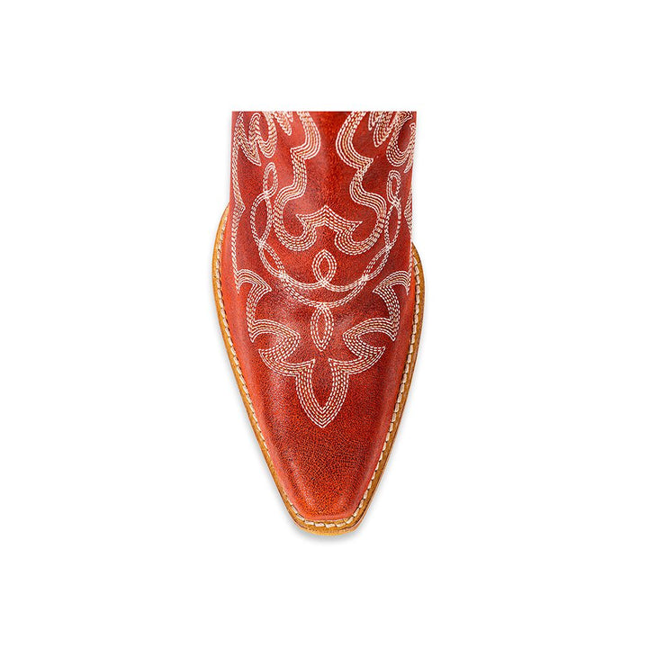 Myra Maisie Red Leather Stitched Booties | gussieduponline