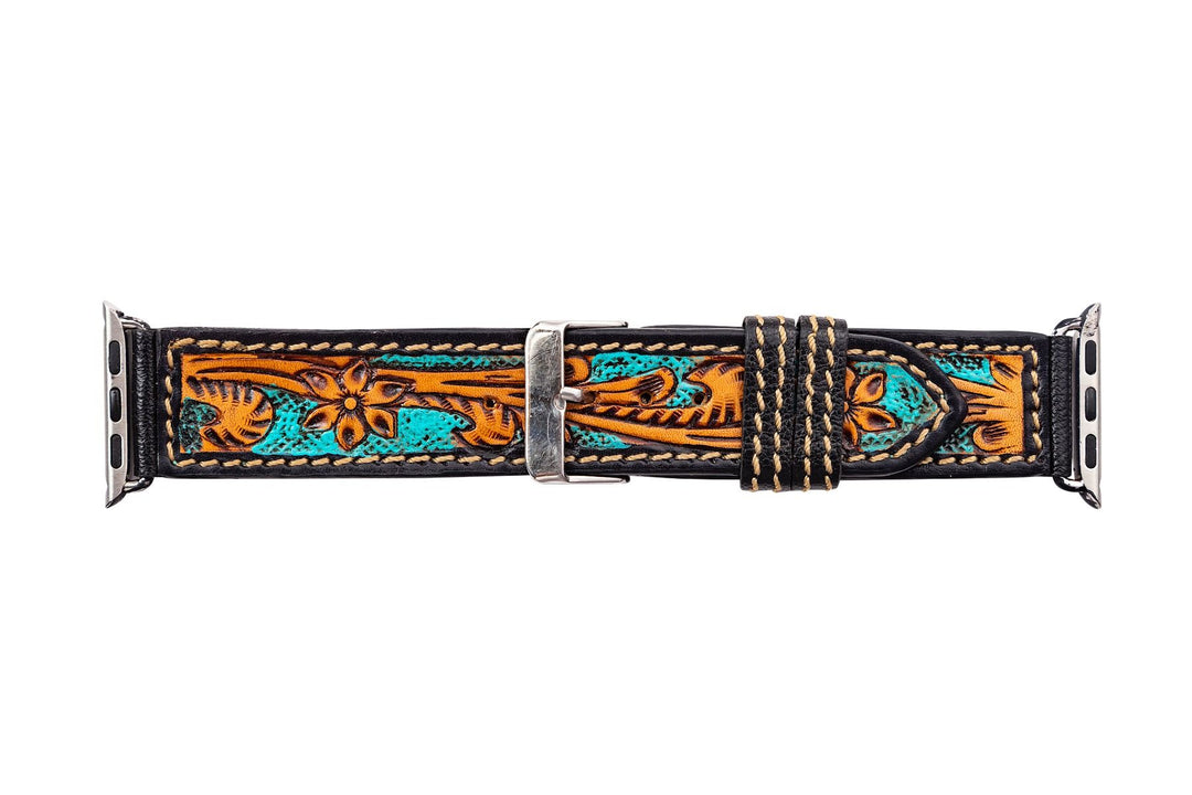 Dawson Creek Hand Tooled Leather Apple Watchband | gussieduponline