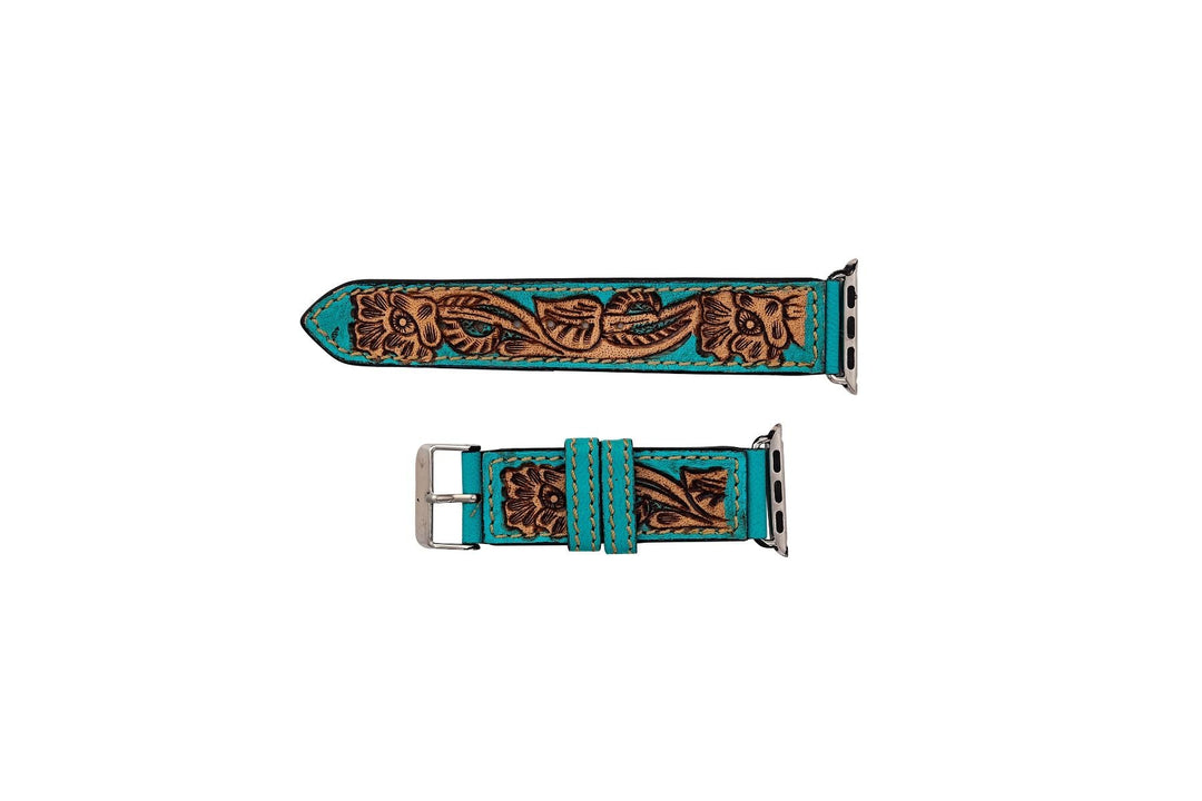 Open Sky Hand Tooled Leather Apple Watchband | gussieduponline