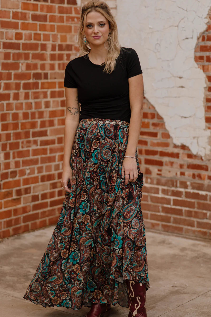 Sterling Kreek Sagebrush Swirl Maxi Skirt