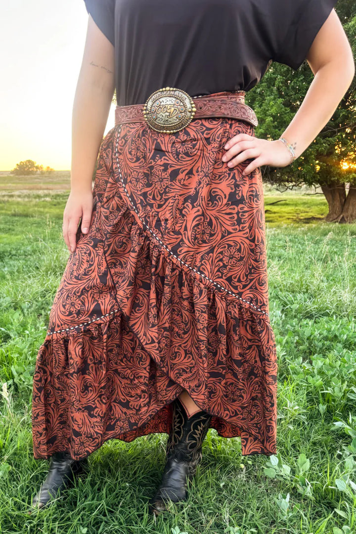 Sterling Kreek Country Tooled Skirt