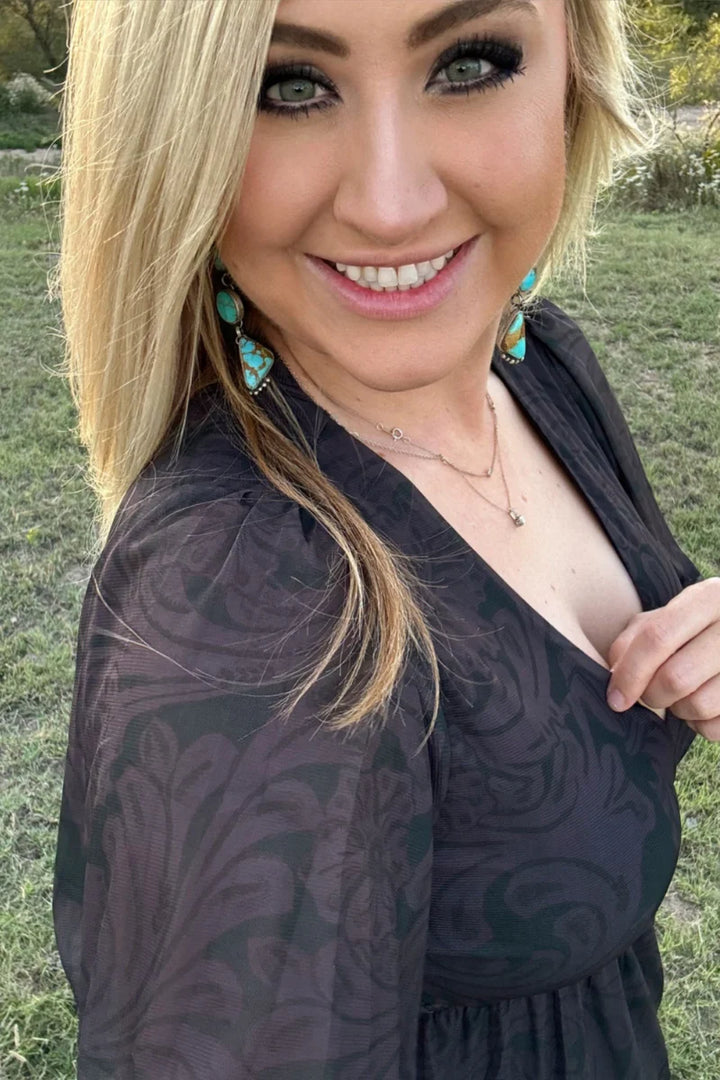 Sterling Kreek Tooled In Black Dress