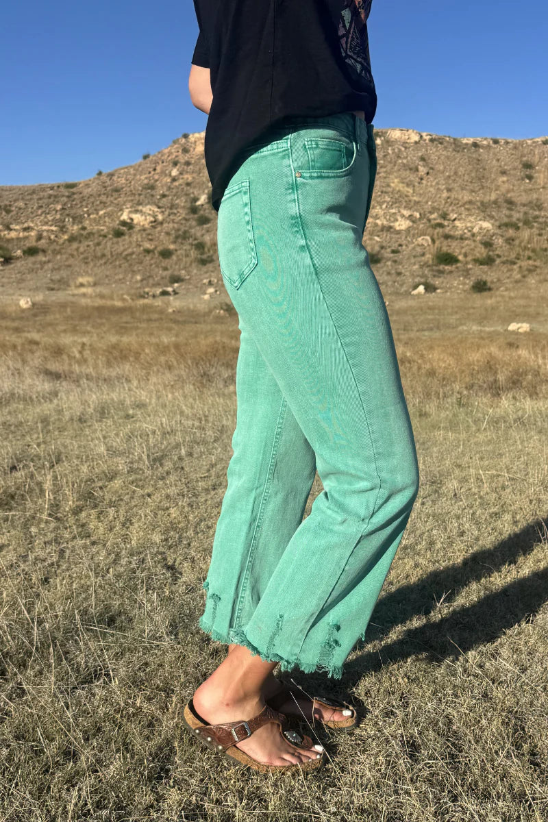 Sterling Kreek Outlaw Crop Turquoise Jeans