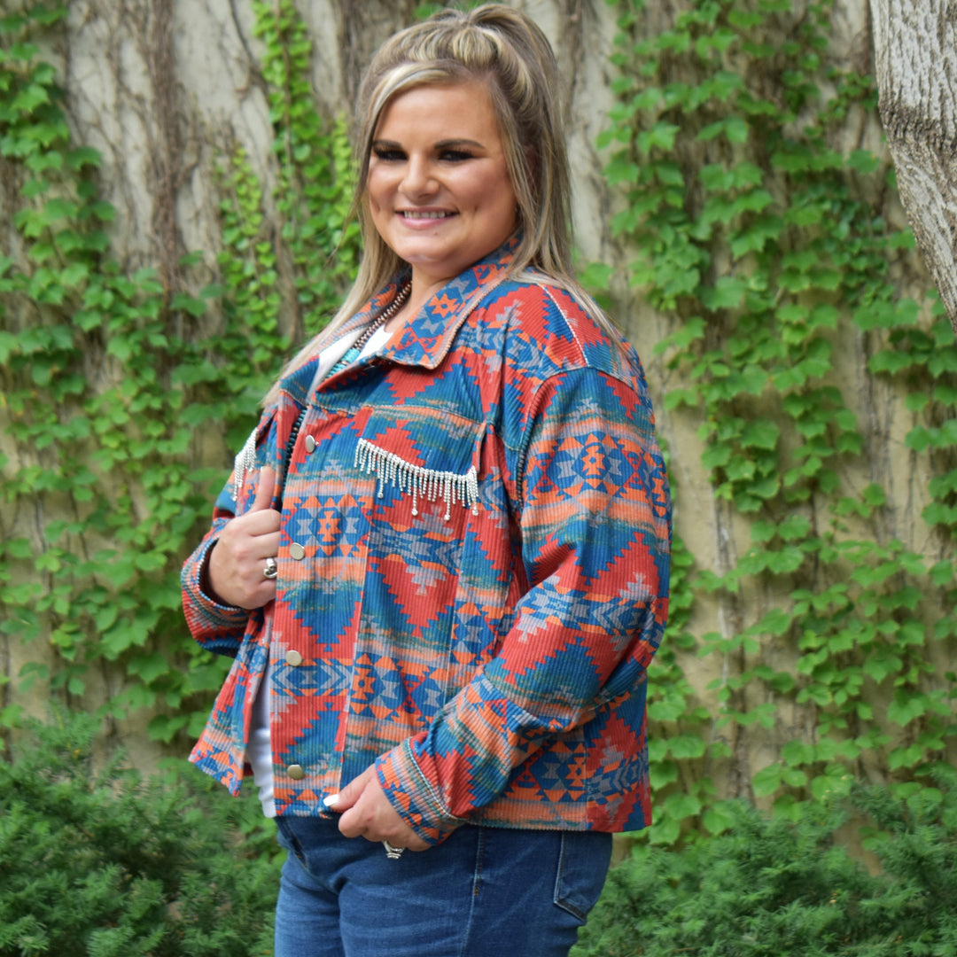 PLUS Savvy Multi Rhinestone Jacket | gussieduponline