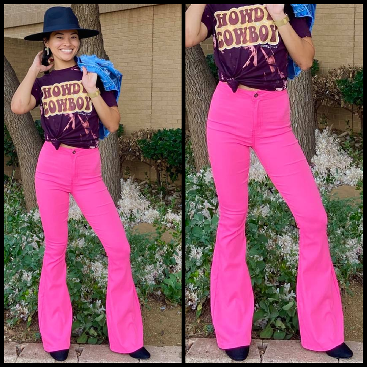 Bubble Yum Pink Bell Bottoms | gussieduponline