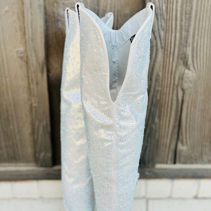 Bring Ya To Your Knees Rhinestone Boots | gussieduponline