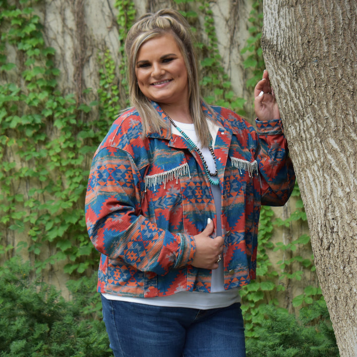 PLUS Savvy Multi Rhinestone Jacket | gussieduponline