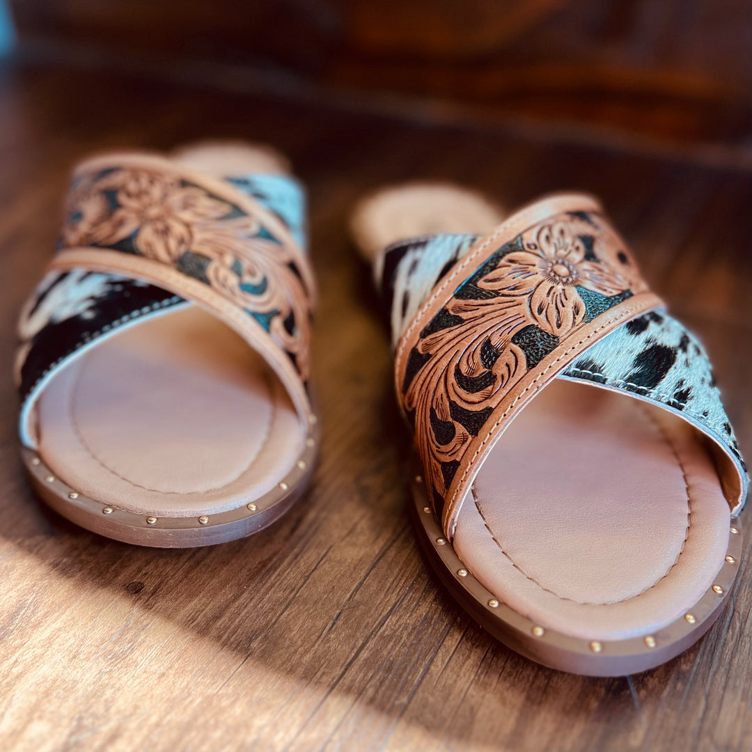 Chappy Western Hand Tooled Sandals | gussieduponline